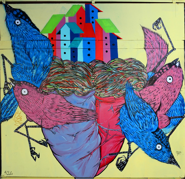 Birds mural by Unknown Artist