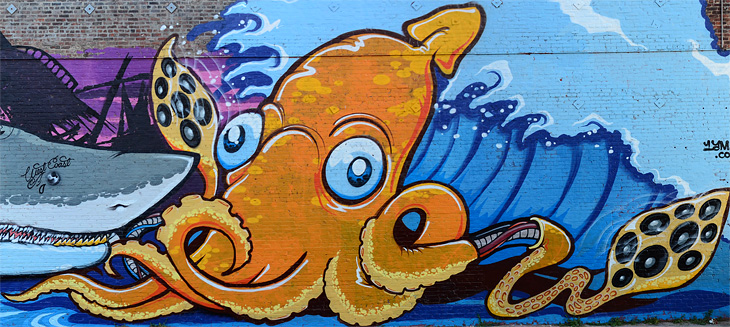 Sink & Swim mural by Pemex