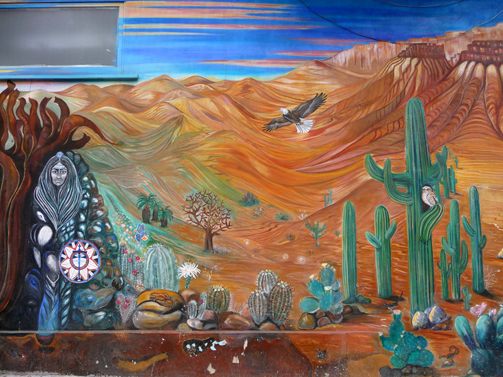 In lak'ech mural by Marta Ayala, Catalina Gonzalez