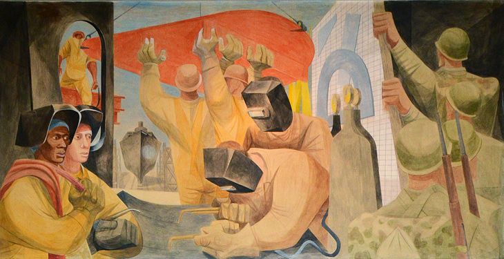 Shipyards During the War mural by Anton Refregier