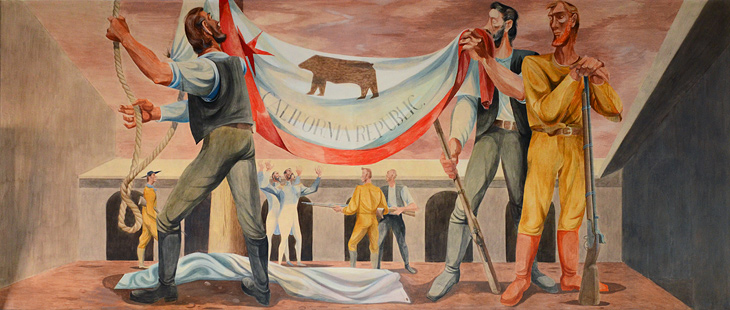 Raising the Bear Flag mural by Anton Refregier
