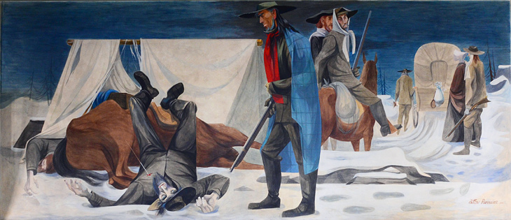 Hardships on the Emigrant Trail mural by Anton Refregier
