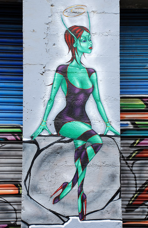 Green Lady mural by Amanda Lynn