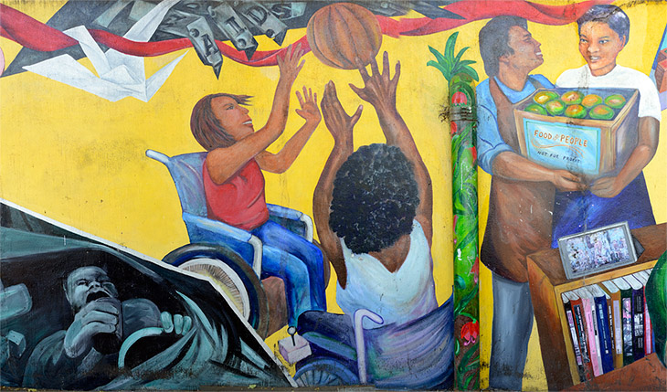 Educate to Liberate mural by Miranda Bergman