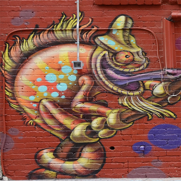 Iguana mural by Satyr