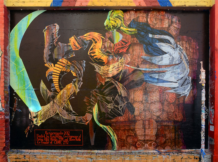 Renacimiento 2012 mural by Aaron Noble, Raymond Patlan