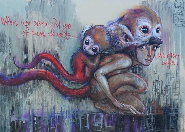 We Are Safe mural by Herakut