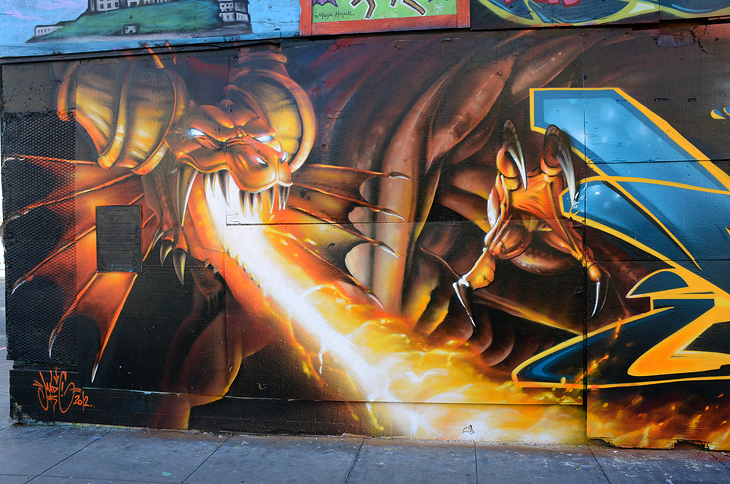 Dragon Fire mural by MadC