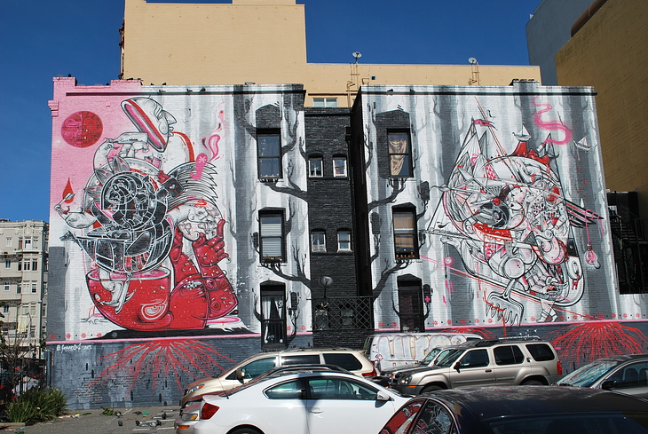 Self Destruction mural by How and Nosm