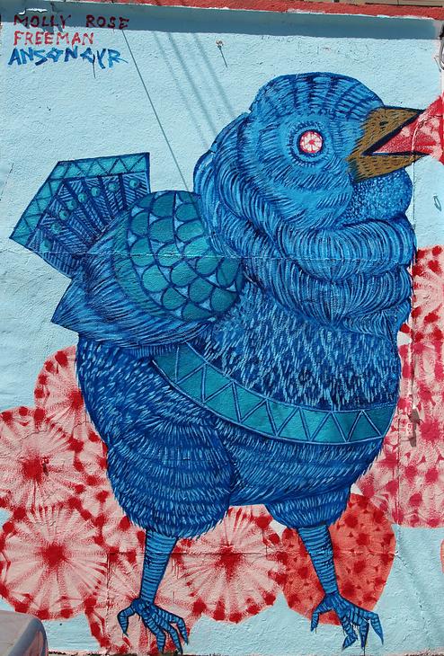 Blue Bird mural by Molly Rose Freeman, Anson Cyr