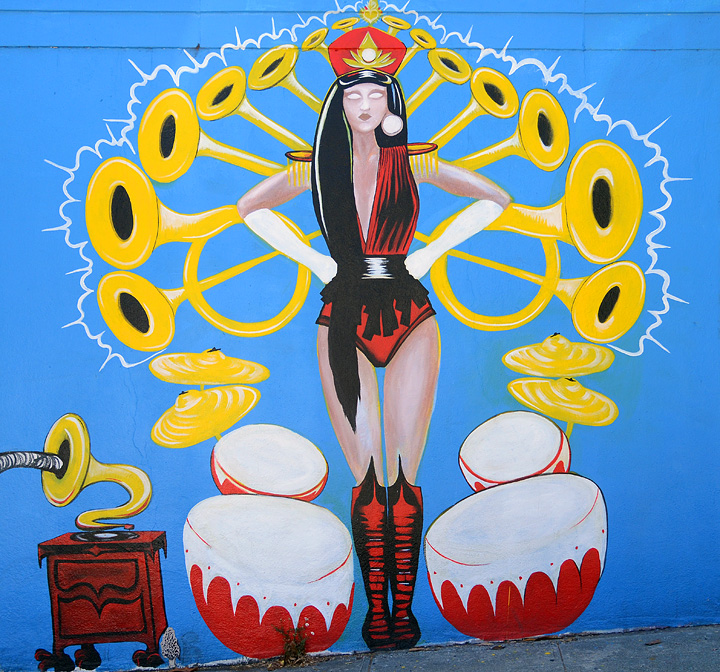 Drum Line Lady mural by Mckenzie Boyle