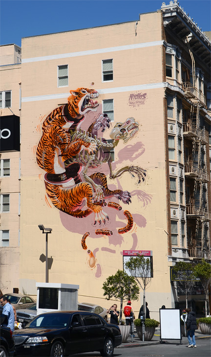 Eye of the Tiger mural by Nychos