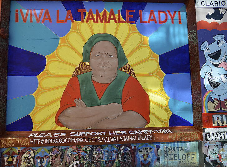Tamale Lady mural by Megan Wilson, Jet Martinez
