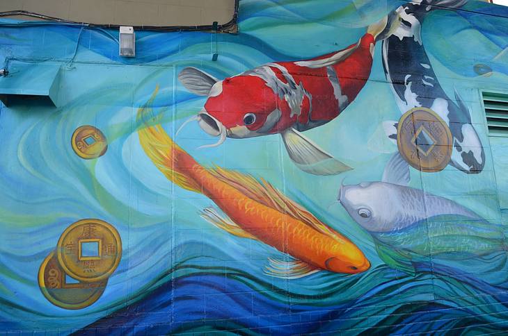 Koi, La Mission mural by Marina Perez-Wong, Elaine Chu