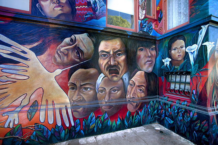 500 Years of Resistance mural by Isaias Mata