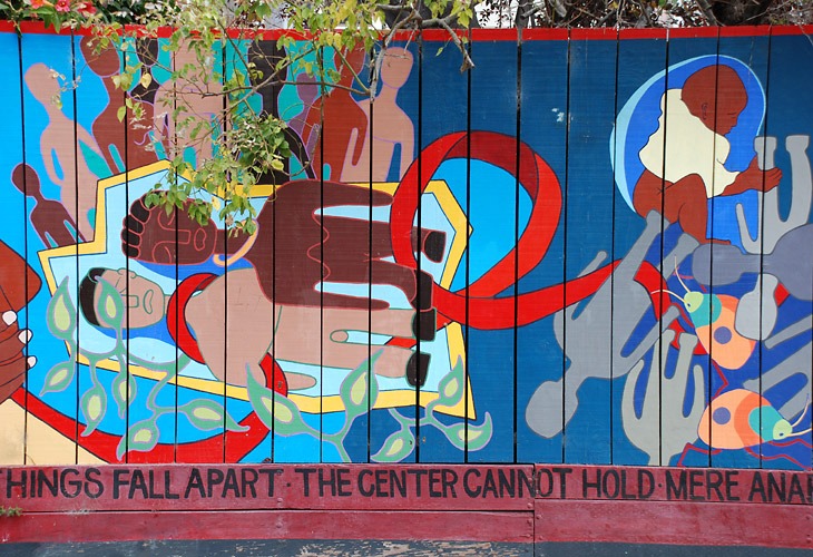 Things Fall Apart mural by Janet Braun-Reinitz