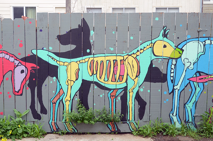 Dogs mural by Locust 
