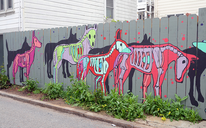 Dogs mural by Locust 