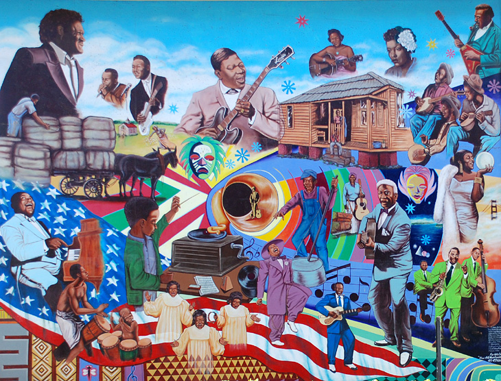 The Blues Evolution mural by Santie Huckaby