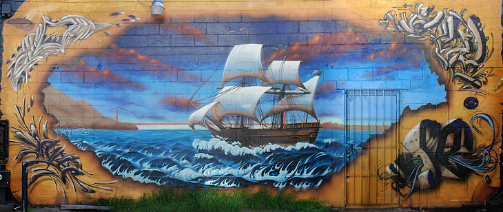 The San Carlos mural by Max Ehrman, Satyr