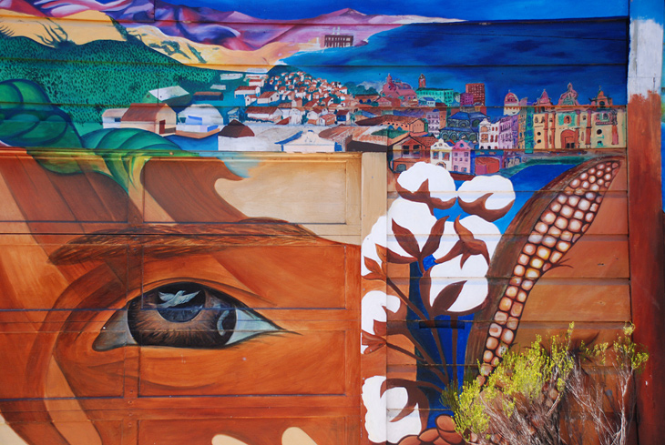 Indigenous Eyes mural by Susan Kelk Cervantes, Nicole Emmanuel