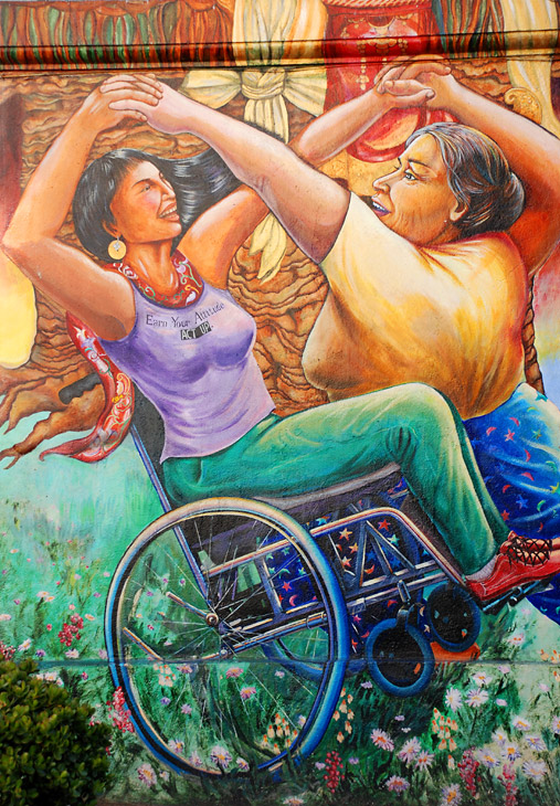 MaestraPeace mural by Yvonne Littleton, Meera Desai, Irene Perez, Susan Kelk Cervantes, Juana Alicia, Miranda Bergman, Edythe Boone