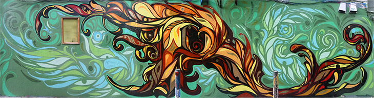 R mural by Victor Reyes