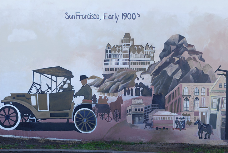 San Francisco Timeline mural by Unknown Artist