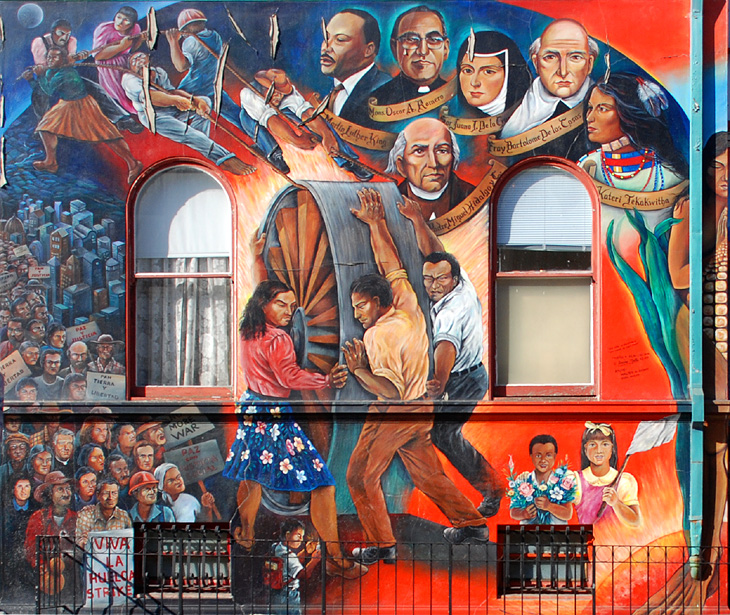 500 Years of Resistance mural by Isaias Mata