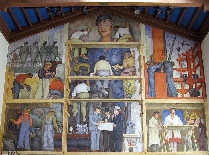 The Making Of a Fresco Showing The Building Of a City mural by Diego Rivera