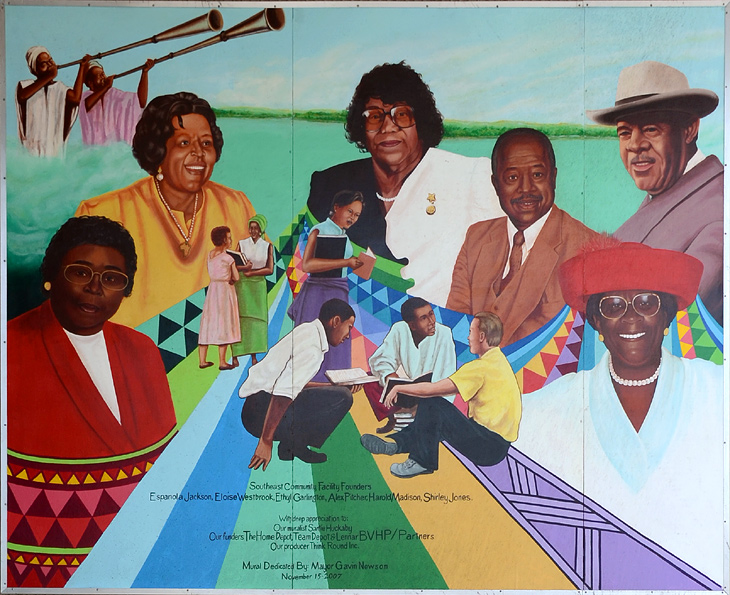 Southeast Community Facility Founders mural by Santie Huckaby
