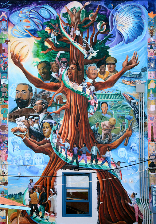 Keep Our Ancient Roots Alive mural by Susan Kelk Cervantes