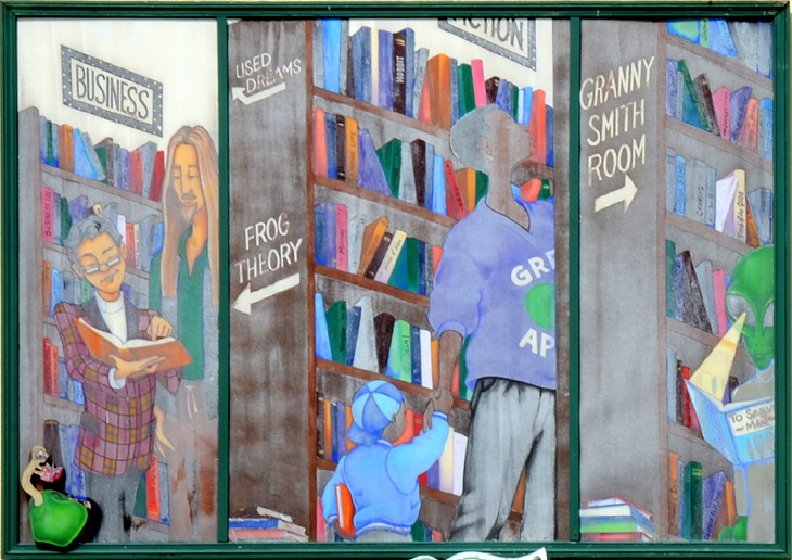 Green Apple Books Mural mural by Unknown Artist