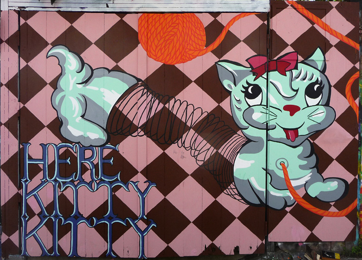 Here Kitty Kitty mural by Bunnie Reiss