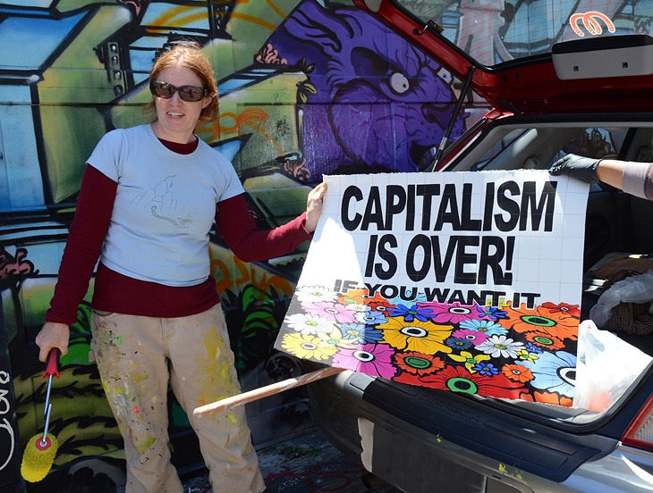 Capitalism Is Over mural by Megan Wilson