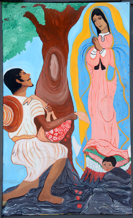 Juan Diego y La Virgen mural by Laura Campos