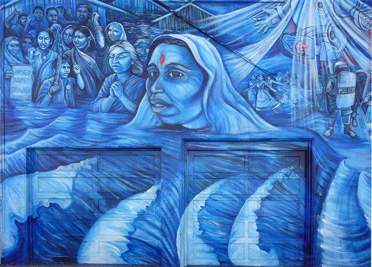La Llorona's Sacred Waters mural by Juana Alicia
