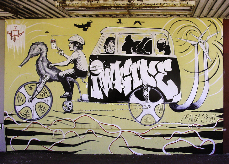 Imagine mural by Araiza