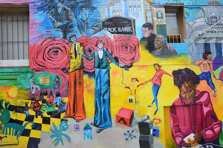 The Gifts You Take Are Equal To The Gifts You Make mural by Catalina Gonzalez, Marta Ayala