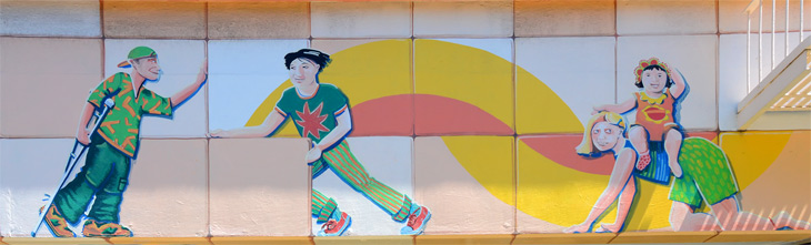 Mission Family Center mural by Rafael Landea