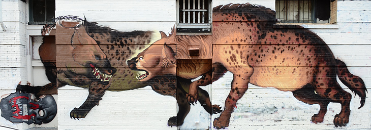 Hyenas mural by Lango